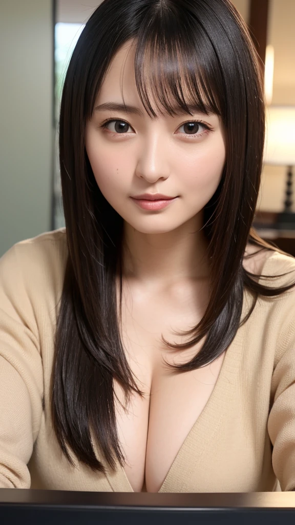 masterpiece, highest quality, High resolution,alone,Brown,artistic,Best lighting,Casual clothing,Flat Chest,Beautiful Face,expensive,smile,light makeup,Age 24,Calm woman,Detailed Hair,Laughing woman,Face Focus,short Hair,Vibrant colors,Thin eyebrows,Woman wearing a naked navy jacket of hotel uniform,outside,night,Background Bokashi,illumination,Low exposure,Office Casual,whole body,NSFW、(hotel receptionist、hotel lobby:1.35)