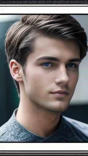 beautiful of young German men focus on face photo of color.