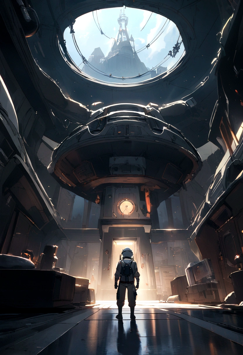 A gray alien observed a house inside his ship