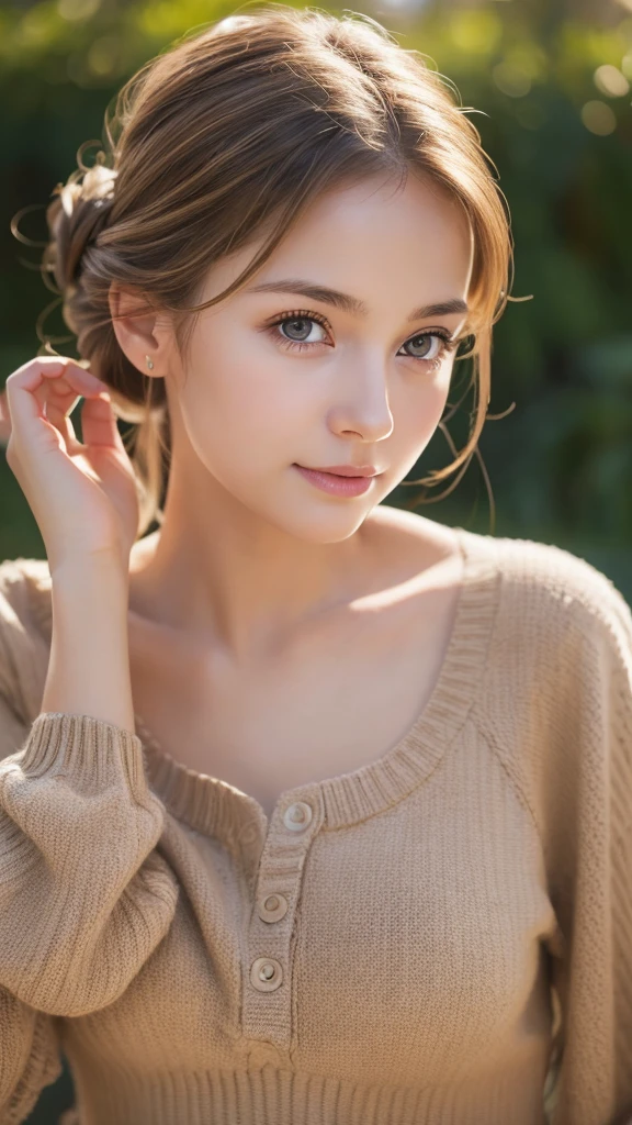 Highest quality, , Soft Light, Ultra-high resolution, (Realistic:1.4), RAW Photos, 1 Swedish girl, alone, Or a small face,Baby Face、 Sexy pose、(A shy smile:0.5), (Brown eyes, Light in your eyes), Beautiful face in every detail, (From head to toe),(Updo),Swedish Dress（See-through）
