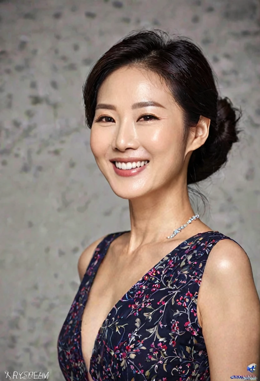 47 year old Korean woman, very beautiful, with beautiful smile