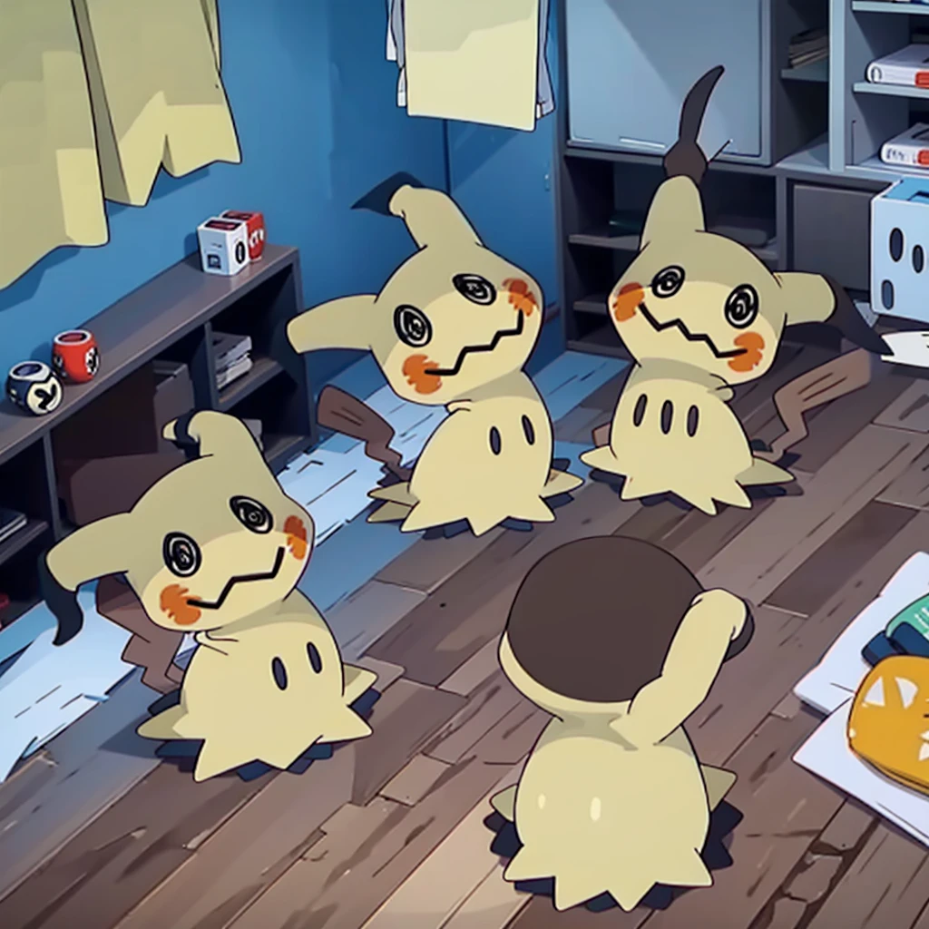 masterpiece,best quality,(Mimikyu_Pokemon),no humans,indoors,living room,