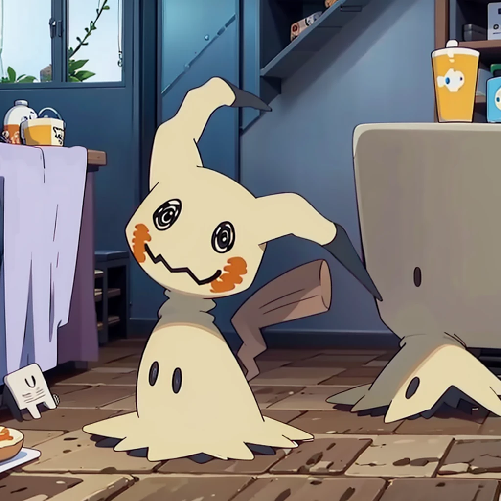 masterpiece,best quality,(Mimikyu_Pokemon),no humans,indoors,living room,