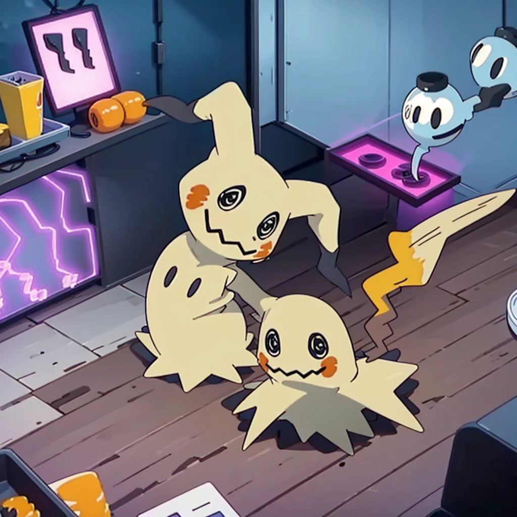 masterpiece,best quality,(Mimikyu_Pokemon),no humans,indoors,living room,