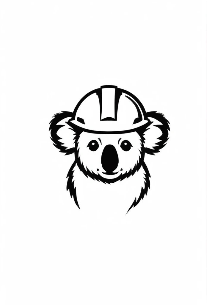 Demolition chisel company logo A logo of a koala wearing a safety helmet playing demolition chisel Pretty cool chic design The background is pure white
demolition chiselコアラロゴ
