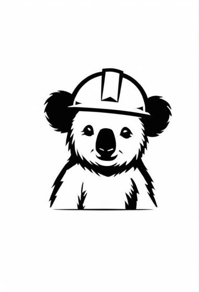 Demolition chisel company logo A logo of a koala wearing a safety helmet playing demolition chisel Pretty cool chic design The background is pure white
demolition chiselコアラロゴ