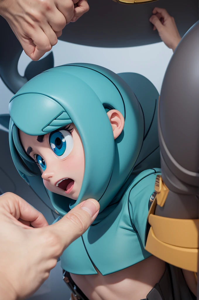 Create the emotion of insecurity in cartoon form 