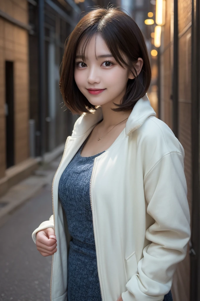 One Woman, (Beautiful woman, Delicate woman:1.3), (Age 25:1.3),
break, (White blouse:1.3), (Cream colored cardigan:1.3), (Red Beret:1.3),
break, Definition of very fine particles, (Symmetrical eyes:1.3),
break, (Street Snap:1.3), 
break, Ample breasts, iris, bangs, Brown Hair, (short hair:1.3),
break, Happy smile、(Eye and facial details:1.0),
break, (masterpiece, Highest quality, Very detailed, Detailed face, 8k)