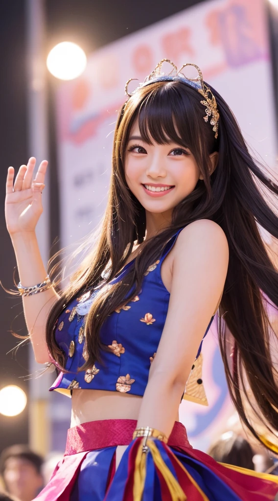 Idol　smile　Japanese　Long Hair　charm　dance　boost mood　Raise your hand