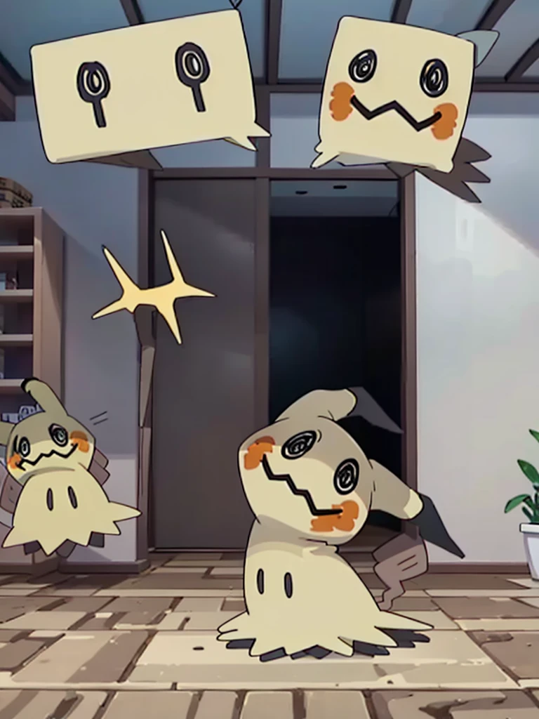 masterpiece,best quality,(Mimikyu_Pokemon),no humans,indoors,living room,