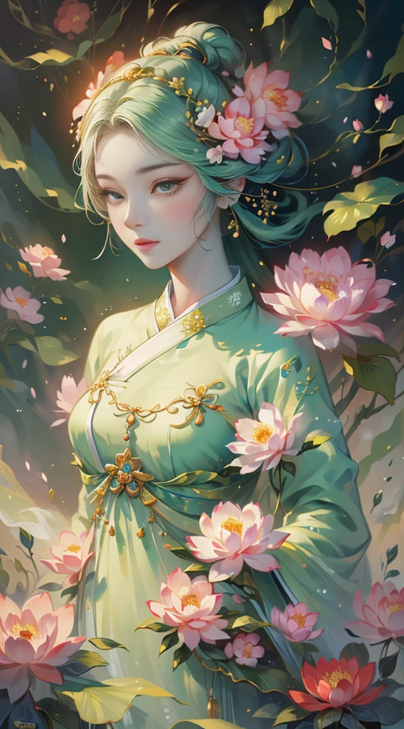 a beautiful goddess of guixiang flower, wearing a detailed ancient chinese hanfu dress, detailed jewelry, standing in a lush flower garden landscape, (best quality,4k,8k,highres,masterpiece:1.2),ultra-detailed,(realistic,photorealistic,photo-realistic:1.37),extremely detailed CG Unity 8K wallpaper, (one color:1.2),(inspiration:1.1),pure,elegant