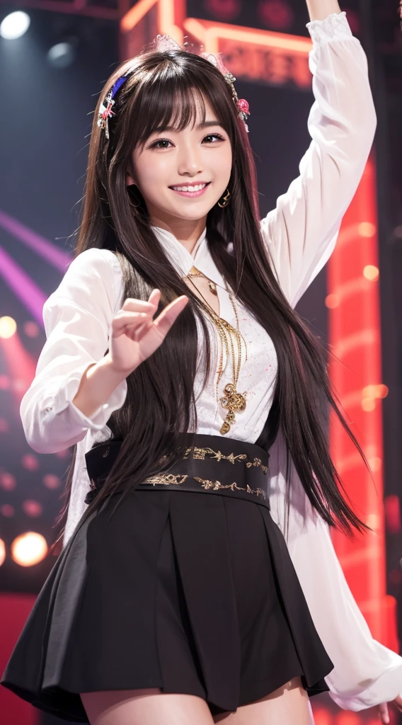 Idol smile Japanese Long Hair charm dance boost mood Raise your hand