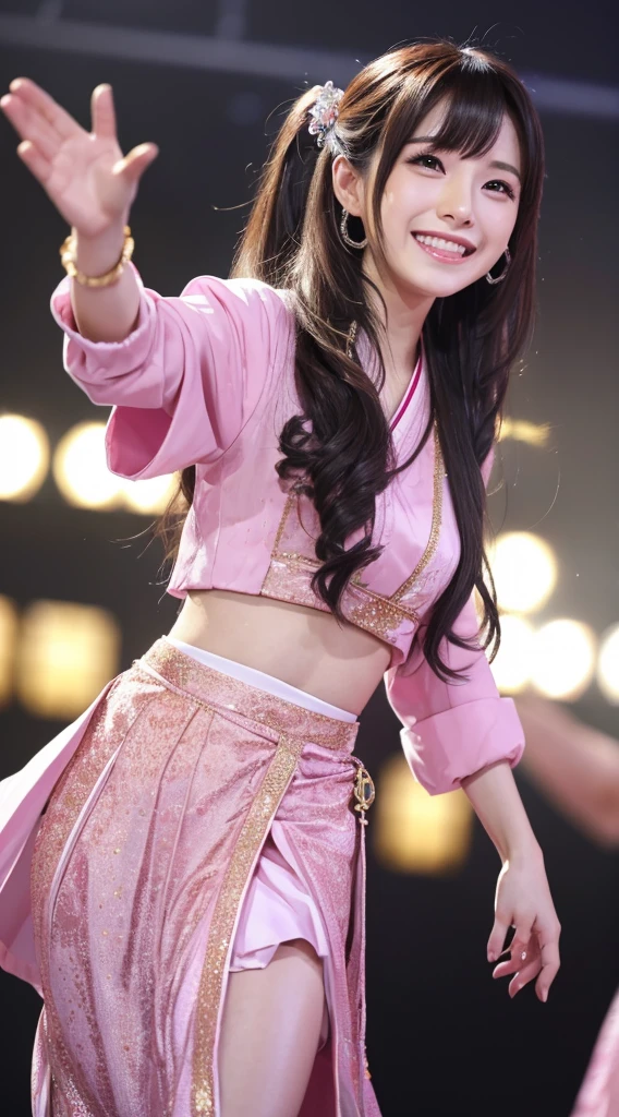 Idol smile Japanese Long Hair charm dance boost mood Raise your hand