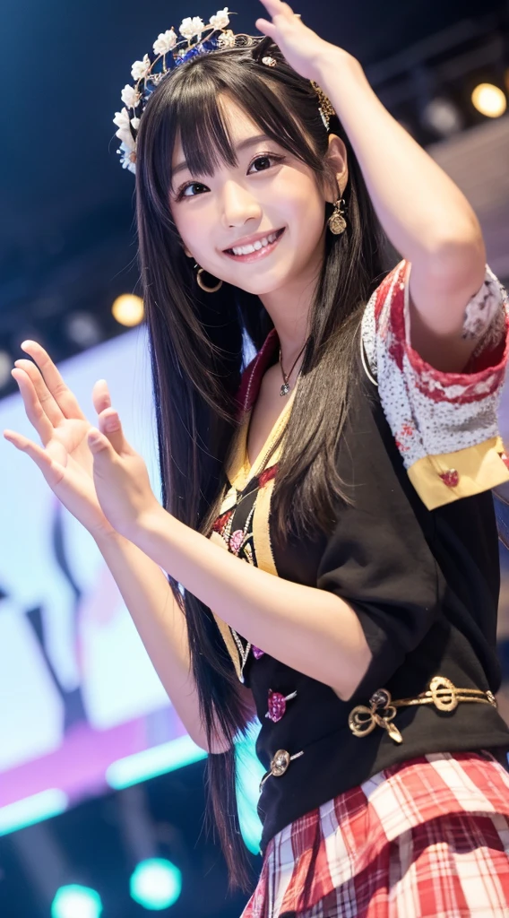 Idol smile Japanese Long Hair charm dance boost mood Raise your hand