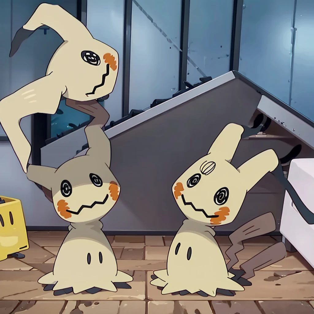 masterpiece,best quality,(Mimikyu_Pokemon),no humans,indoors,living room,
