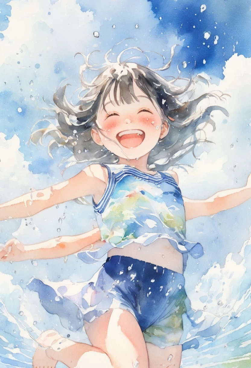 Blue sky background、White cumulonimbus cloud、water dropletasterpiece
