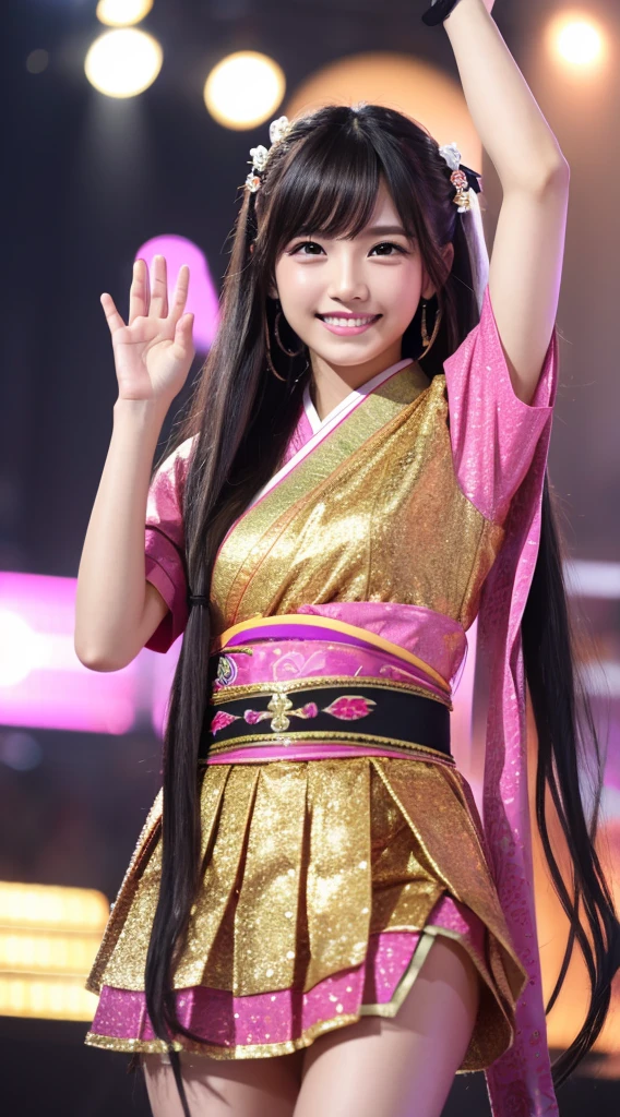 (Highest quality:1.5)、(masterpiece:1.5)、(8k:1.5)、((Elementary school student appearance:1.7))、(Big Breasts:1.2)、(arabic dancer costume:1.5)、Braid、Angle from below、smile、(The background is the hotel:1.7)、whole body、Hotel Bed
