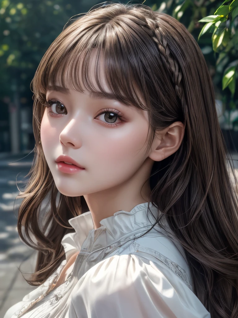 Ultra high definition, Highest quality, masterpiece, Ultra-high resolution, (Realistic:1.2), One girl, Soft skin texture, (Detailed face:1.2), (Fine grain:1.2), Soft lips, Lip gloss, (Detailed Hair:1.2), (Early summer outfit,Detailed clothing:1.2), Eye highlights, Eye Focus, 8k Raw Photo:1.5, 