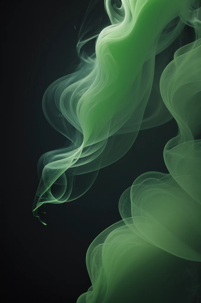 Mystic green smoke black background