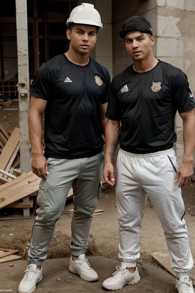Ronaldo and Messi become construction workers