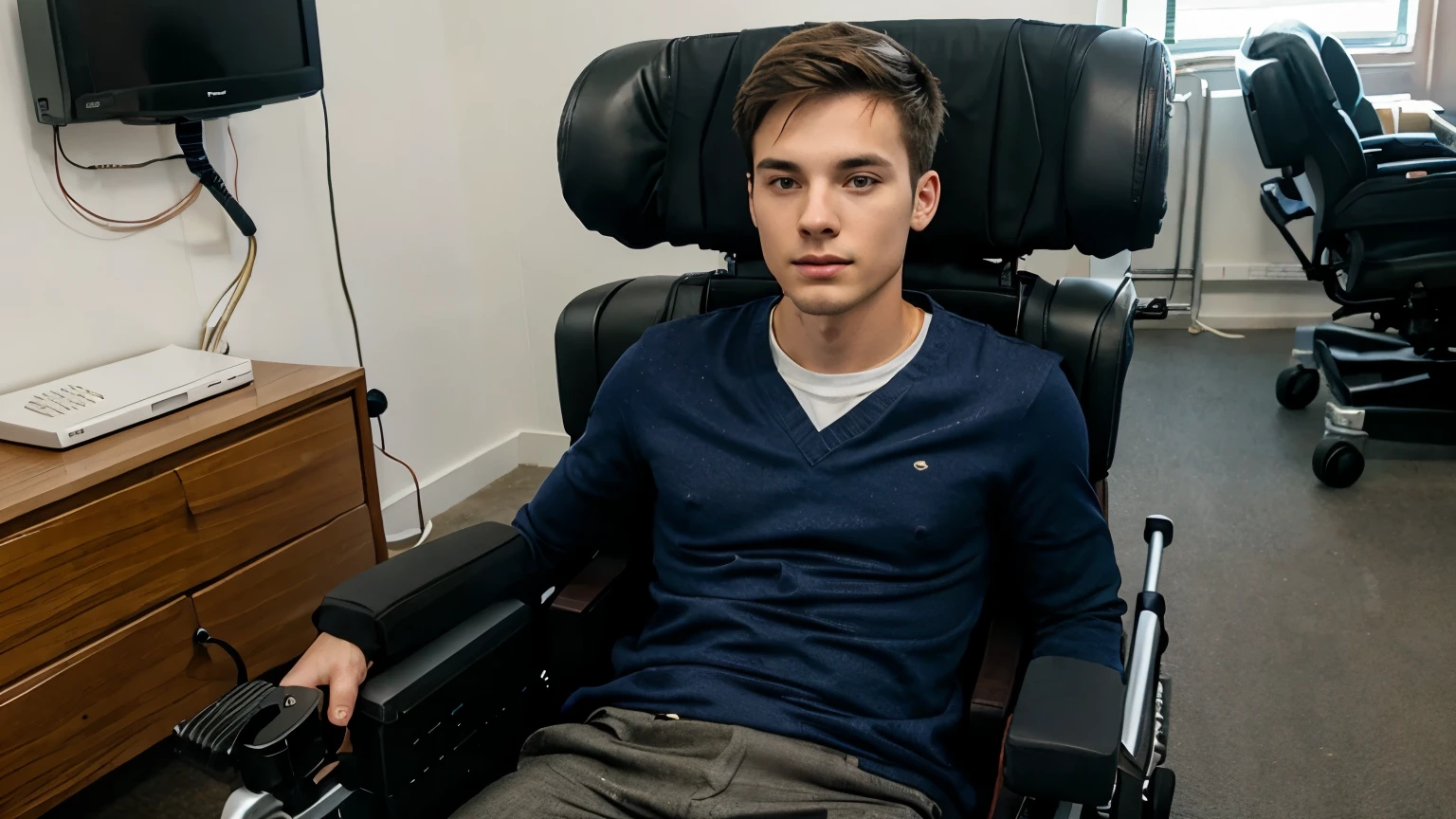 tetraplegic young man seat power wheelchair
