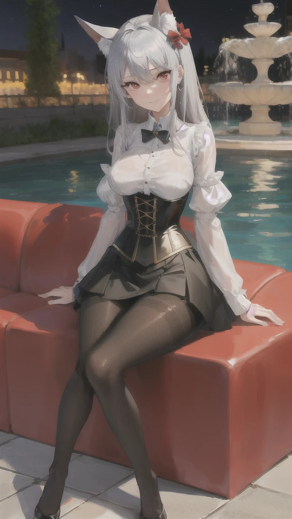 Masterpiece、Highest quality、Highest quality, (long and thin legs, shoes:1.2), Arm behind wrist, squat、Spread your legs、1 girl, (smile、Open your mouth大笑い:1.2), Cute eyes, (Detailed face:1.3)、Open your mouth, The whole face turns red, alone, Oversized breasts, Big and ample breasts, (Straight bangs, Twin tails), White maid outfit、(Bust only micro bikini)、Side bust、Underbust、belly button、Walking through the mansion&#39;corridor、nsfw、shoes下