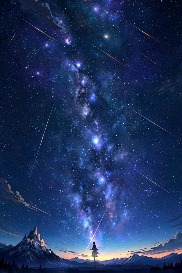 Iridescent幻想的なNight Sky、constellation, Iridescentconstellation、Iridescent空包み込まれそうな瞬間,Astronomical observation、Planetarium、Meteors、colorful,Beautiful Galaxy,wonderful景色,Night Sky,An atmosphere full of dreams and hope,masterpiece.16K, Ultra-high resolution, to be born,wonderful ,future、Iridescent、The world 30 years from now。