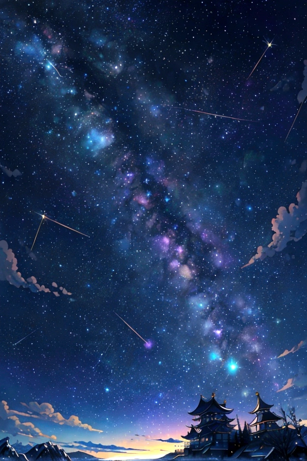 Iridescent幻想的なNight Sky、constellation, Iridescentconstellation、Iridescent空包み込まれそうな瞬間,Astronomical observation、Planetarium、Meteors、colorful,美しいconstellation、Three-dimensional,wonderful景色,Night Sky,An atmosphere full of dreams and hope,masterpiece.16K, Ultra-high resolution, to be born,wonderful ,future、Iridescent、The world 30 years from now。