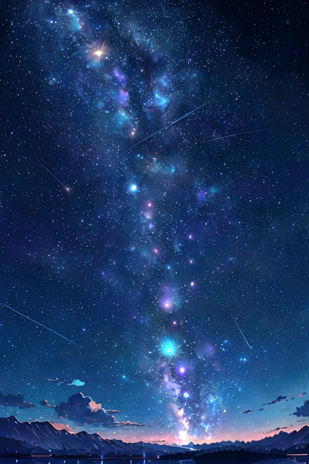 Iridescent幻想的なNight Sky、constellation, Iridescentconstellation、Iridescent空包み込まれそうな瞬間,Astronomical observation、Planetarium、Meteors、colorful,美しいconstellation、Three-dimensional,wonderful景色,Night Sky,An atmosphere full of dreams and hope,masterpiece.16K, Ultra-high resolution, to be born,wonderful ,future、Iridescent、The world 30 years from now。