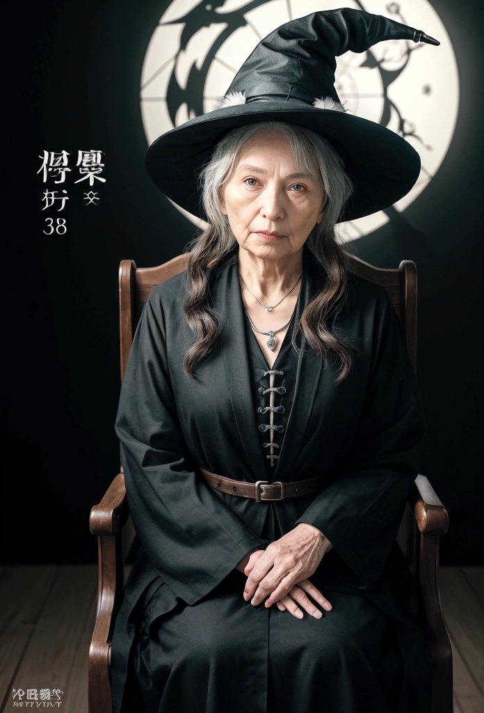 （A very old witch was sitting in Cadilau&#39;s chair.，She was holding a black bird：1.5，He has a skull hat on his head：1.2），（Dark castle background，Unclean，Terrorist），（Wide angle，Ultra-high resolution detail, Hyper HD, Super detailed, Attention to detail, Highest quality, High resolution, Awards, 8K），（Light）
