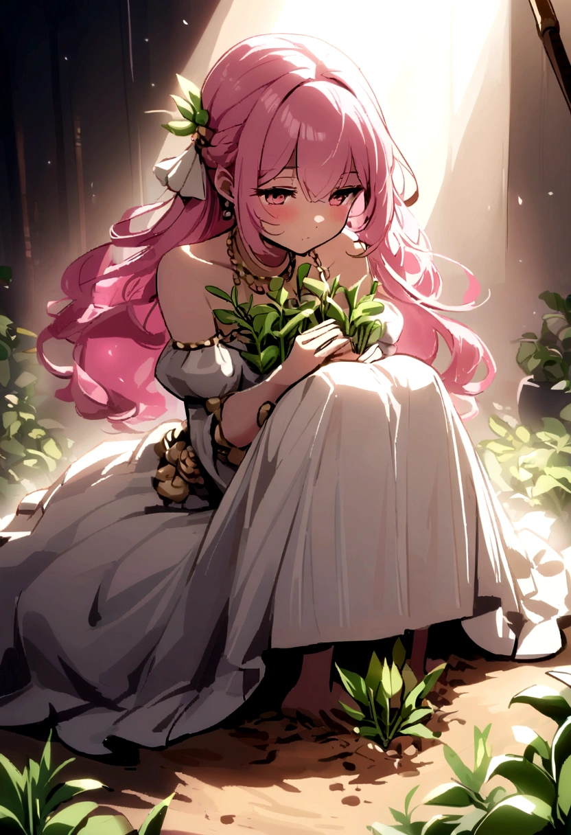 germinate from the soil, Pink Hair Girl