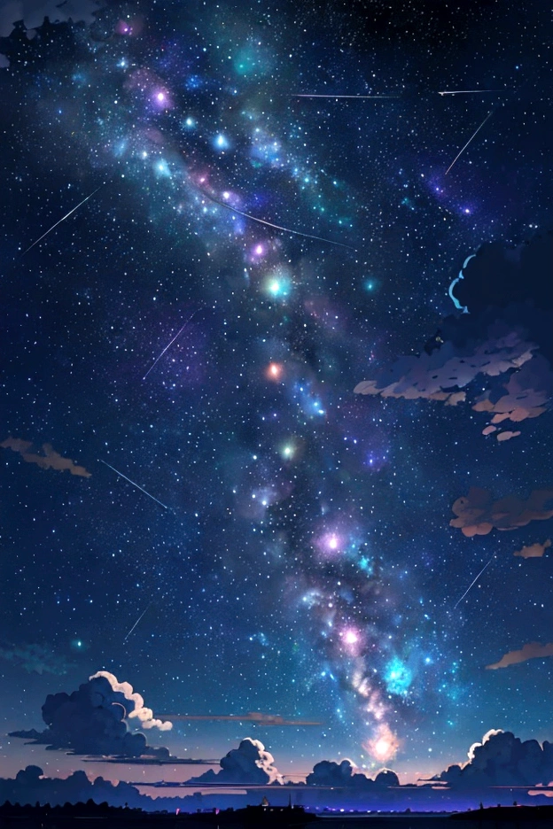 Iridescent幻想的なNight Sky、constellation, Iridescentconstellation、Iridescent空包み込まれそうな瞬間,Astronomical observation、Planetarium、Meteors、colorful,美しいconstellation、Three-dimensional,wonderful景色,Night Sky,An atmosphere full of dreams and hope,masterpiece.16K, Ultra-high resolution, to be born,wonderful ,future、Iridescent、The world 30 years from now。
