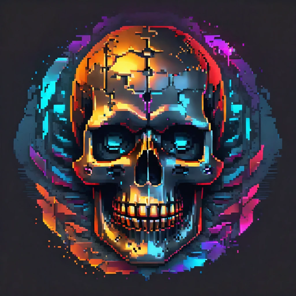 a stylized skull, minimalist design, vector art, game studio logo, (best quality,4k,8k,highres,masterpiece:1.2),ultra-detailed,(realistic,photorealistic,photo-realistic:1.37),3d render, sharp focus, professional, vivid colors, minimalism, simple, clean, elegant, modern, dark, moody, dramatic lighting