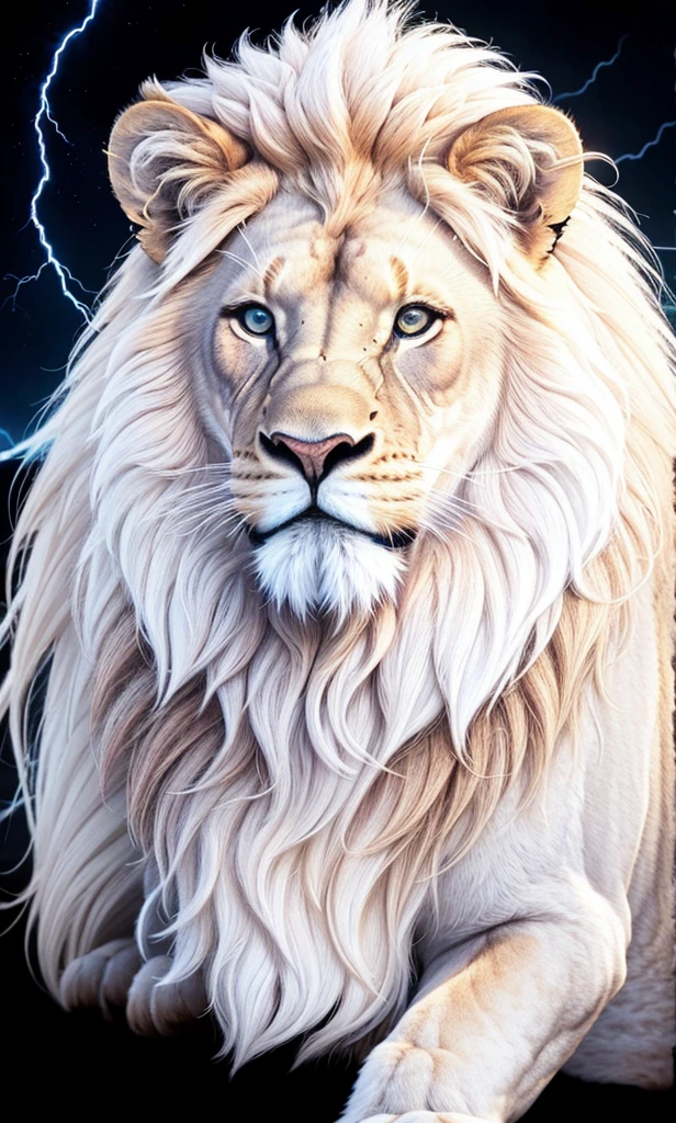 Lion, Divine Lion, naturals, thunder, Realistic Lion, rey, realistic detailed, Sunset light, sky, Sol noturno, realistic detailed 16K, Eletricidade Detalhada 8K, darkness background, Texturas realistas de 8K, Cores photorrealistic 8K, fire azul, realistic detailed Fire Bolt, sky Light Detailed, Power of thunder, Divine realistic, golden crown, golden crown, golden crown, naturey, Linda, Rendering, photorrealistic, UltraHigh definition, 4K, detailed textures, thunder, detailed shadows, detailed colors, neon blue, blue light, lightnings, blue power, naturey Linda, Great Divine, peaceful face, naturalss, lightning, Electric Power Screw, detailed contrast, realistic contrast, high resolution, detailed colors, fire, villany, divine creature, 8K FullHD, realistic detailed, 16K, 8K, High definition, detailed contrast, realistic contrast, high resolution, detailed colors, fire, villany, divine creature, 8K Realistic Lion Face, realistic detailed, posh, elegance