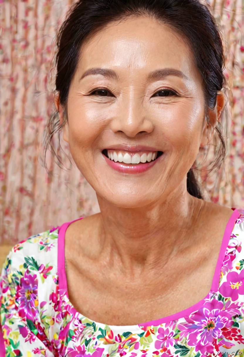 63 year old Korean woman, very tasty, very beautiful, with beautiful smile 