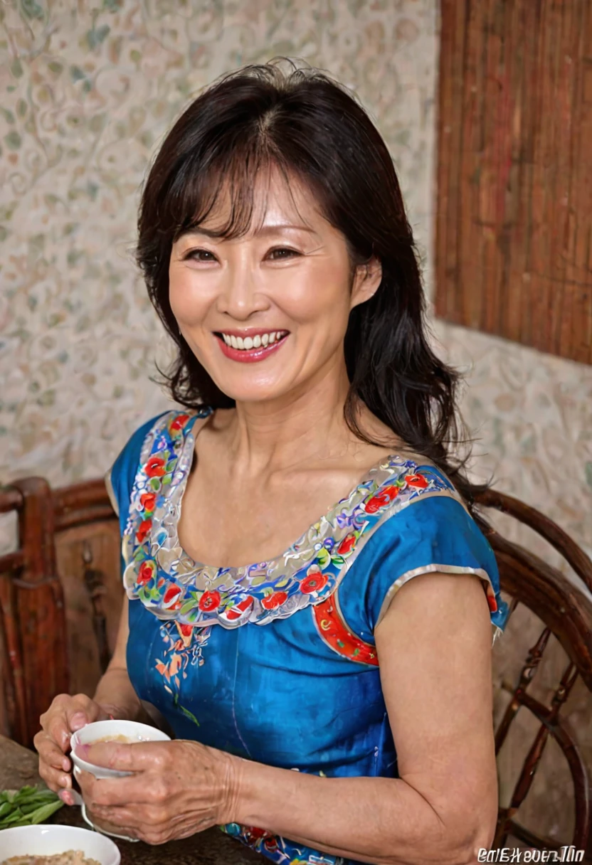 63 year old Korean woman, very tasty, very beautiful, with beautiful smile