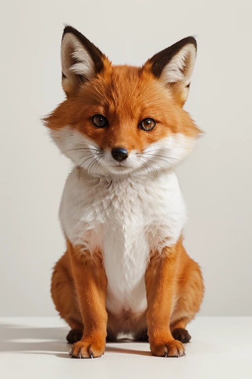 one girl, fox ears, , pure, cute naked, topless, a Fox human Mix, human Body, big tits, furry skin