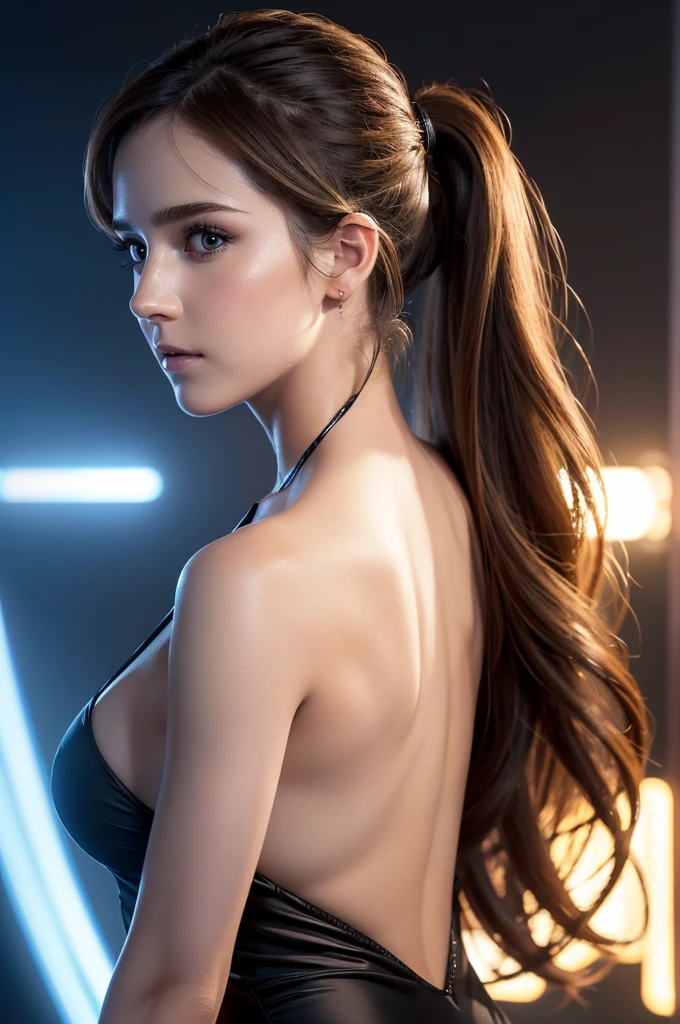 Close-up of a woman with a ponytail and a black dress, Emma Watson wearing fancy fish, Emma Watson, photo of Emma Watson in swimsuit, Emma Watson wearing a swimsuit, Emma!! Watson!!, photo of Emma Watson, of Emma Watson, Emma Watson as driada, face of Emma Watson, Emma Watson as blond aphrodite, clear portrait of Emma Watson, {{{{{{{(masterpiece, .CGI:1.4),(8K raw photo, best quality, masterpiece:1.2) super detailed official art,photorealistic:1.37, (outstanding, professional),masterpiece,best quality,ultra detailed,highres,high-resolution,4K,4Kportrait,8K,8Kportrait,unity8Kwallpaper,extremely detailed CG,realistic,RAW photo,real person,portrait photography,photorealistic,shiny skin,detailed skin,(((dynamic angle full body
and dynamic angle wide shot
and dynamic angle close-up
and dynamic angle upper body
and dynamic angle from above
and dynamic angle from behind
and dynamic angle from below
))),{{{{supermodel }}}},{{{{Photorealistic:1.4}}}}, beautiful detailed, highly detailed eyes and face, beautiful detailed eyes, ridiculous, incredibly ridiculous, super detailed, high resolution, highly detailed, top quality, masterpiece, illustration, highly detailed, CG, unified, 8K wallpaper, amazing, fine detail, masterpiece, top quality, highly detailed CG unified 8K wallpaper, face light, movie lighting,surrealistic female portrait, magic lights, 32K resolution, action poses, realistic photography, dynamic lighting, art station, volume lighting, highly detailed face, awarded, shadows}}}}}}}