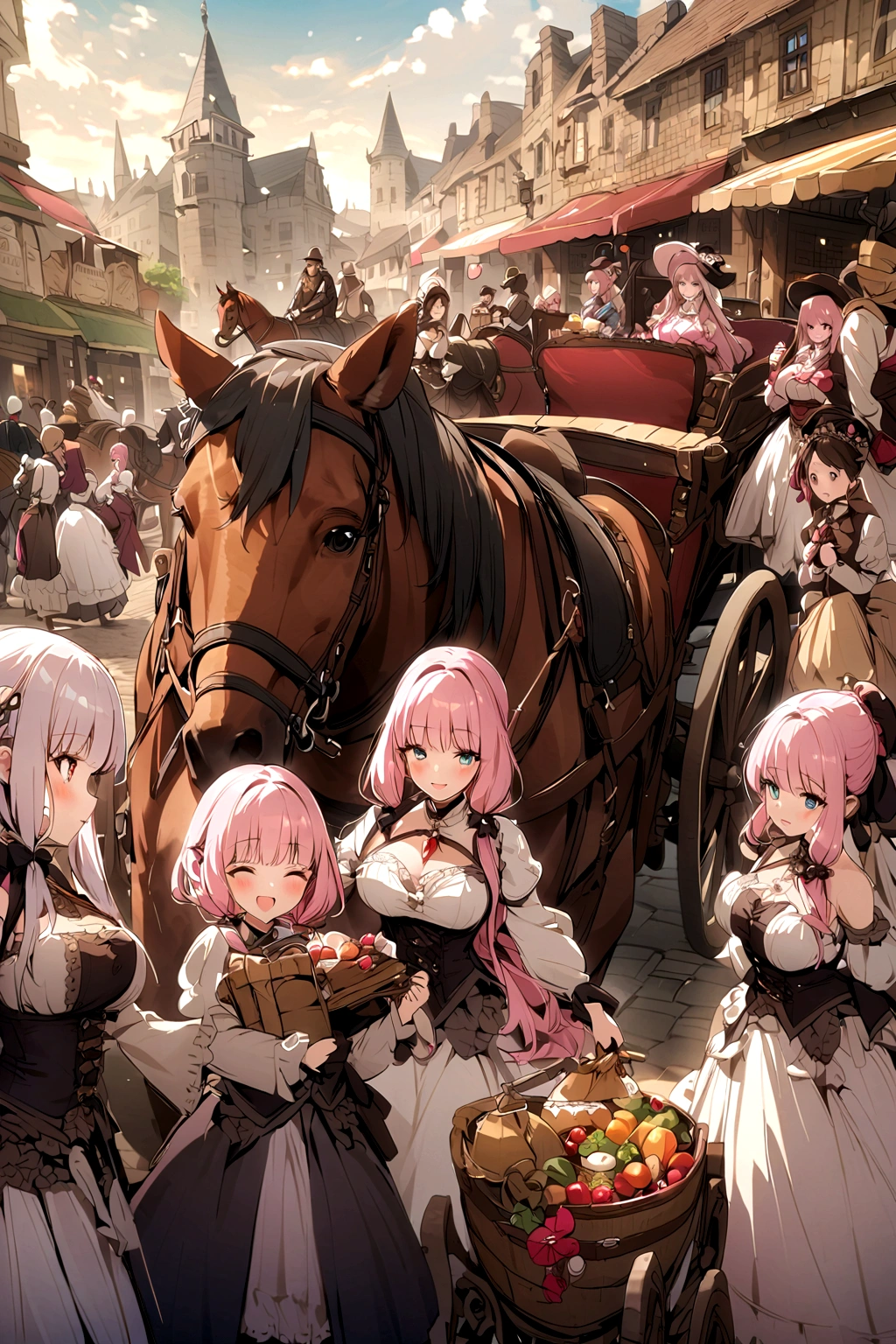 carriage、Merchant Woman、carriage、Merchant Woman、carriage、Merchant Woman、carriage、Merchant Woman、carriage、Merchant Woman、Pink Hair