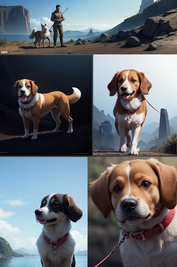 cartoon drawing of two dogs on a leash in a park, animated disney movie inking, published concept art, stylized linework, whole page illustration, by Istvan Banyai, concept art for a video game, by Maksimilijan Vanka, colorkey scene, cartoon concept art