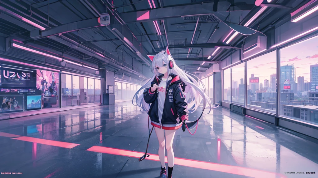 Woman wearing headphones, Anime Style 4 k, anime wallpaper 4k, anime wallpaper 4k, 4k anime wallpaper, anime art wallpaper 4k, anime art wallpaper 4k, Anime Style. 8K, Anime atmosphere, , Ultra HD Anime Wallpaper, Anime Art Wallpaper 8K, Anime Background,landscape、study、machine、room