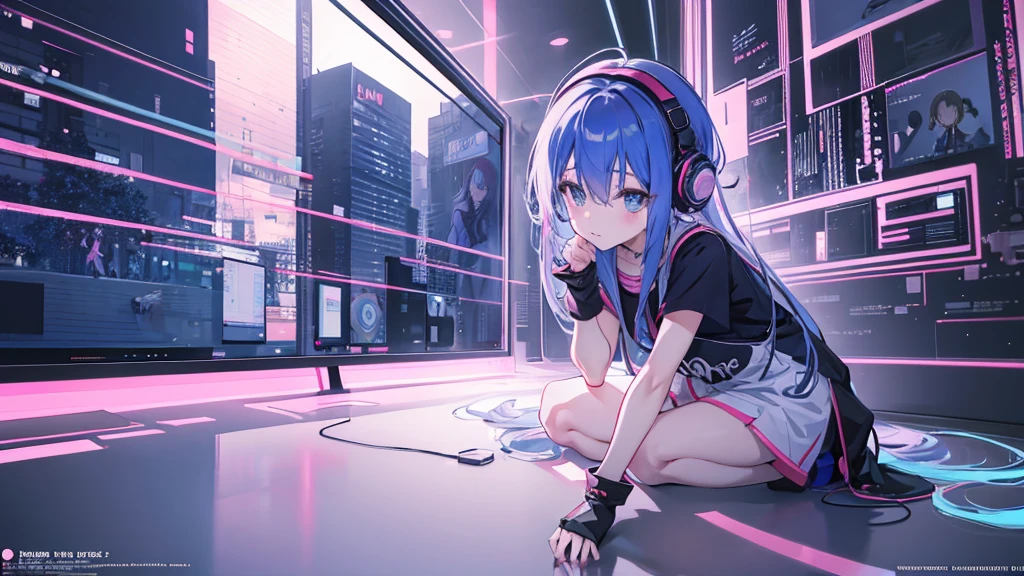 Woman wearing headphones, Anime Style 4 k, anime wallpaper 4k, anime wallpaper 4k, 4k anime wallpaper, anime art wallpaper 4k, anime art wallpaper 4k, Anime Style. 8K, Anime atmosphere, , Ultra HD Anime Wallpaper, Anime Art Wallpaper 8K, Anime Background,landscape、study、machine、room