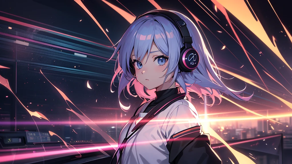 Woman wearing headphones, Anime Style 4 k, anime wallpaper 4k, anime wallpaper 4k, 4k anime wallpaper, anime art wallpaper 4k, anime art wallpaper 4k, Anime Style. 8K, Anime atmosphere, , Ultra HD Anime Wallpaper, Anime Art Wallpaper 8K, Anime Background,landscape、study、machine、room
