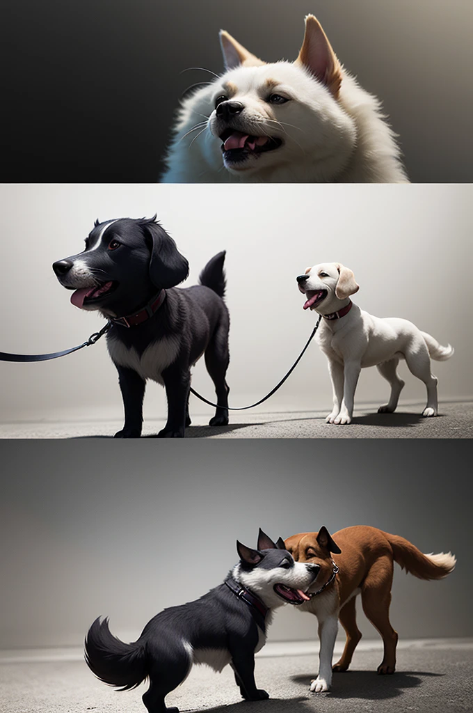cartoon drawing of two dogs on a leash in a park, animated disney movie inking, published concept art, stylized linework, black and white illustration, official illustration, whole page illustration, by Istvan Banyai, concept art for a video game, by Maksimilijan Vanka, colorkey scene, game illustration, cartoon concept art