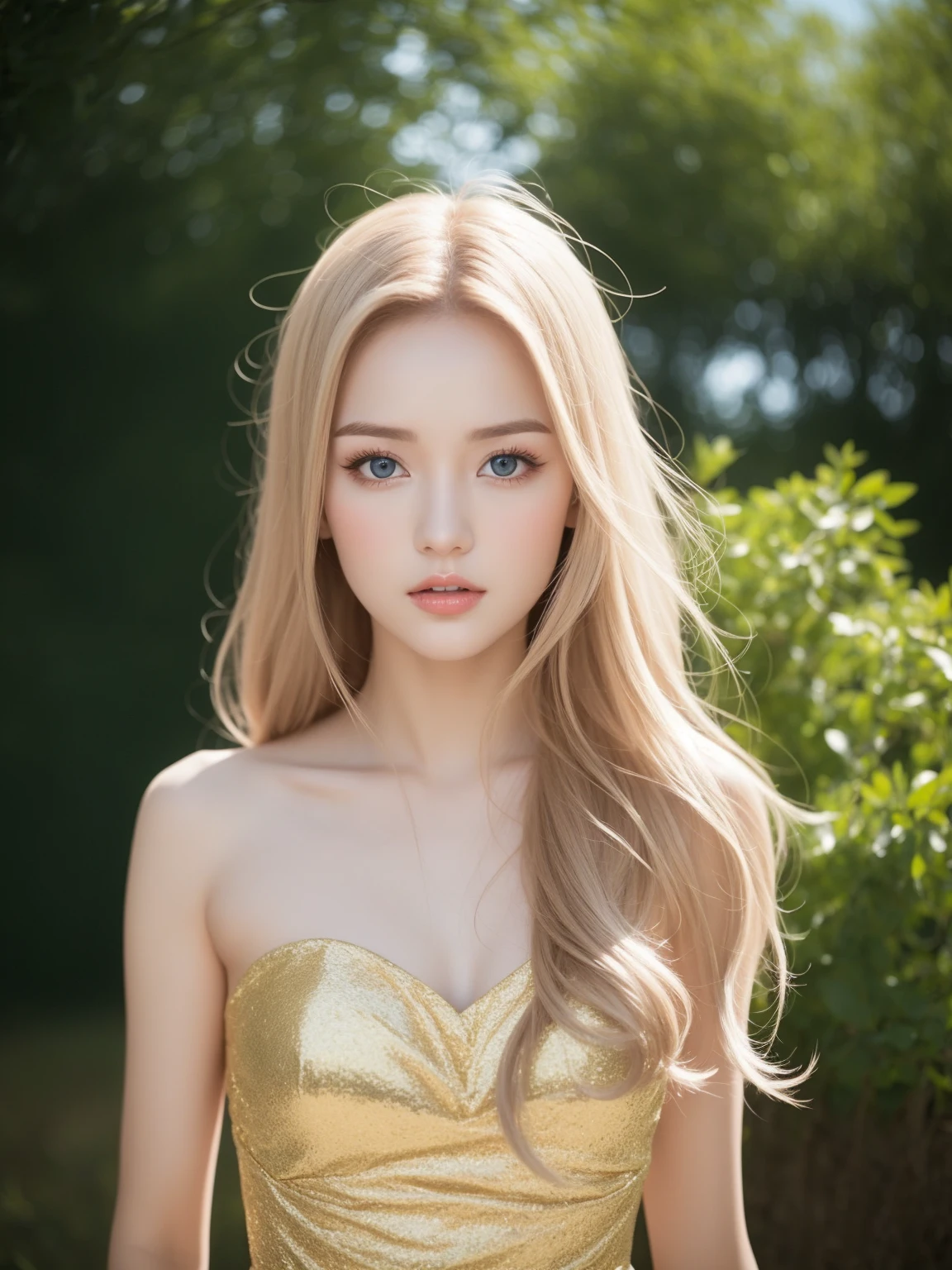 ((((blonde、Super long hair、とてもLong Hair、Fluffy Wave、blonde、Look forward、Nordic)))))))、blonde、Tabletop, Highest quality, Photorealistic, In detail, High resolution, 8k wallpaper, Perfect dynamic composition, Beautiful attention to detail, Long Hair, Big ample breasts、24-years-old、(Droopy Eyes 1.4)、Adult Beauty、Japanese、Big Breasts