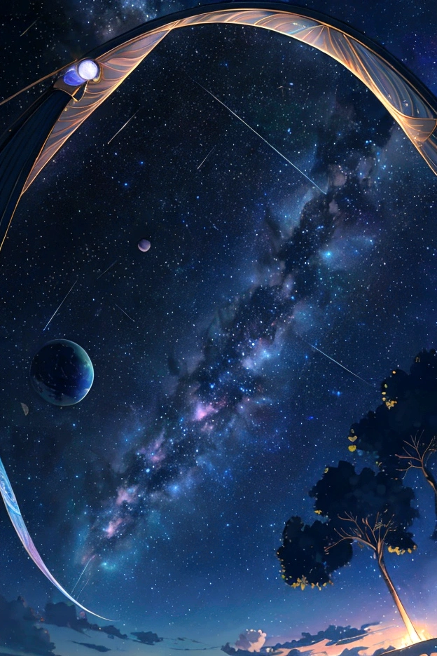 The world seen through a telescope、Iridescent幻想的なNight Sky、constellation, Iridescentconstellation、Iridescent空包み込まれそうな瞬間,Astronomical observation、Planetarium、Meteors、colorful,美しいconstellation、Three-dimensional,wonderful景色,Night Sky,An atmosphere full of dreams and hope,masterpiece.16K, Ultra-high resolution, to be born,wonderful ,future、Iridescent、The world 30 years from now。