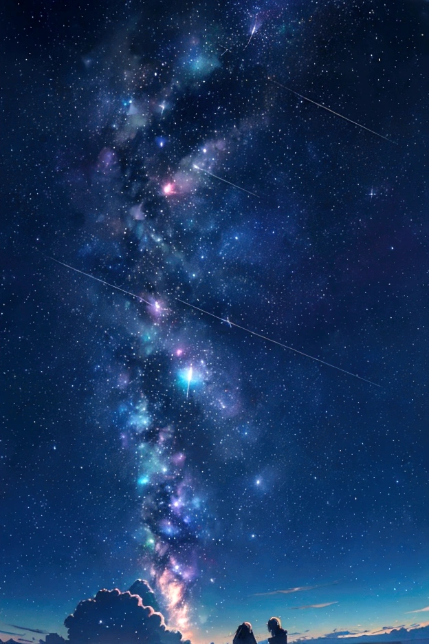 The world seen through a telescope、Iridescent幻想的なNight Sky、constellation, Iridescentconstellation、Iridescent空包み込まれそうな瞬間,Astronomical observation、Planetarium、Meteors、colorful,美しいconstellation、Three-dimensional,wonderful景色,Night Sky,An atmosphere full of dreams and hope,masterpiece.16K, Ultra-high resolution, to be born,wonderful ,future、Iridescent、The world 30 years from now。