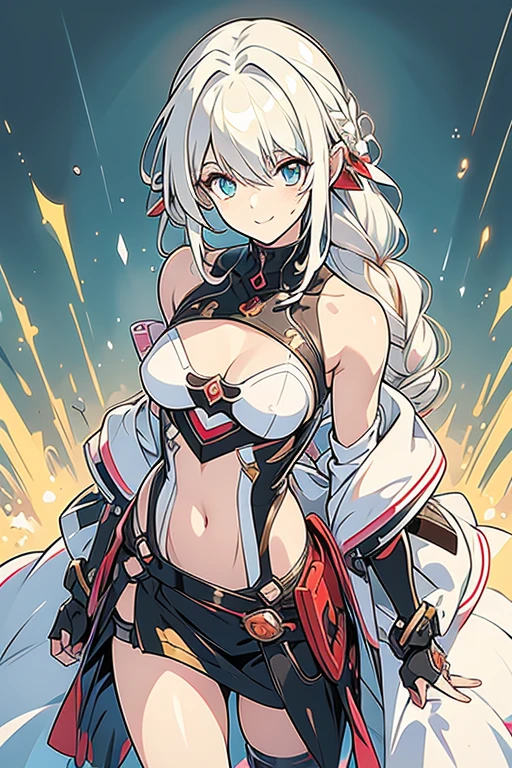 最high quality、Best image quality、masterpiece、girl((18-year-old、 By becoming、Best Bust、Medium Bust,Wide open breast tea、Red glowing eyes,Silver Hair、Disheveled Hair、Long Hair、thin,The highest valley、Open chest、White wristband、smile、hair ornamentany accessories、Black space suit、red body line、Angle from directly above、Disheveled clothing、Show the whole body,Floating State、Excited face)),high quality、Beautiful art、background((Institute for Space Research))、Flight、Flying debris、Written boundary depth、movie、Visual Arts、Perfect art、8K,Genuine、depth((Earth))