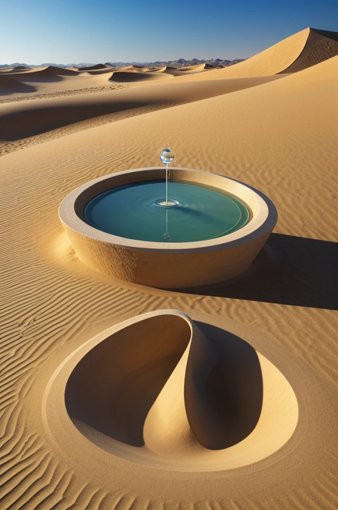 A design that integrates a stylized dune forming the “C” of CONACHE, with a small drop of water inside, symbolizing the oasis.
