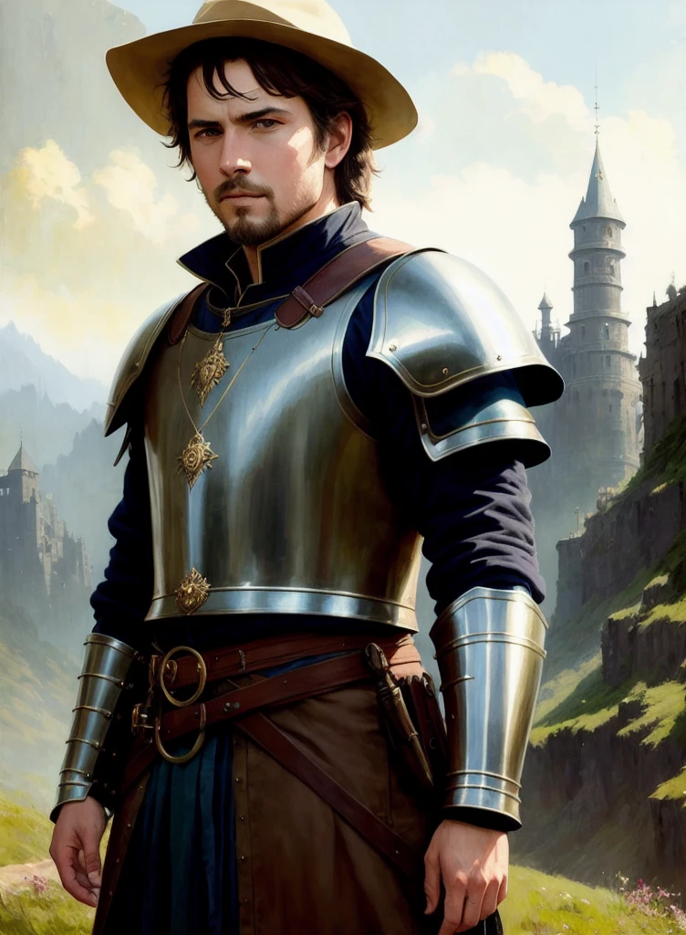 modelshoot style, (extremely detailed CG unity 8k wallpaper), full shot body photo of the most beautiful artwork in the world, medieval armor, professional majestic oil painting by Ed Blinkey, Atey Ghailan, Studio Ghibli, by Jeremy Mann, Greg Manchess, Antonio Moro, trending on ArtStation, trending on CGSociety, Intricate, High Detail, Sharp focus, dramatic, photorealistic painting art by midjourney and greg rutkowski